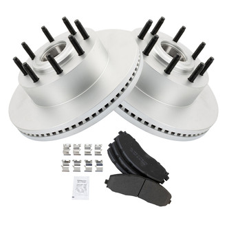 TRQ® - Front Disc Brake Kit with Semi-Metallic Pads