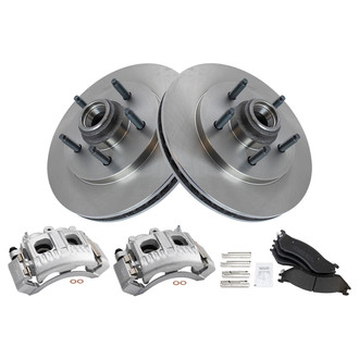 TRQ® - Front Disc Brake Kit with Semi-Metallic Pads and Calipers