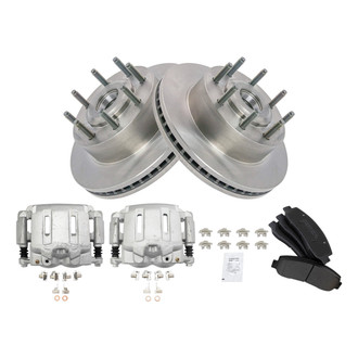 TRQ® - Front Disc Brake Kit with Semi-Metallic Pads and Calipers