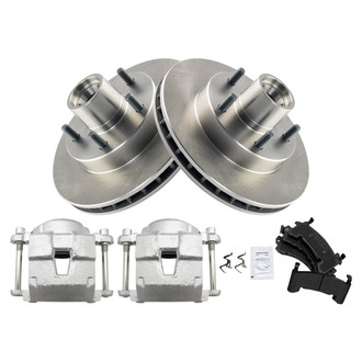 TRQ® - Front Disc Brake Kit with Semi-Metallic Pads and Calipers