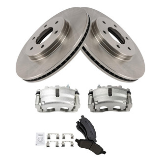 TRQ® - Front Disc Brake Kit with Semi-Metallic Pads and Calipers
