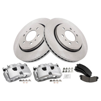 TRQ® - Front Disc Brake Kit with Semi-Metallic Pads and Calipers