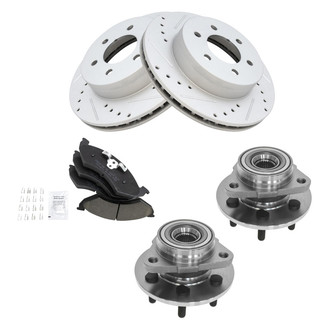 TRQ® - Performance Ceramic Front Brake Kit with Hub Assemblies
