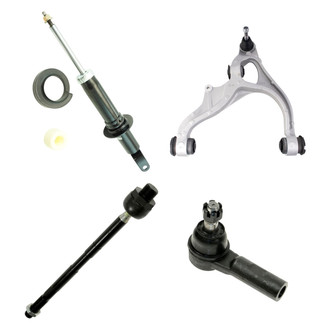 TRQ® - Front Driver Side Shock Absorber with Control Arm and Tie Rod End Kit