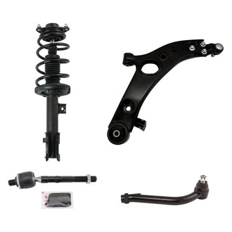 TRQ® - Front Driver Side Complete Strut Assembly with Control Arm and Tie Rod End Kit