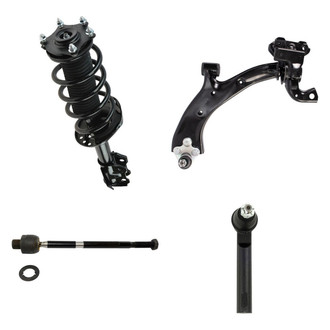 TRQ® - Front Driver Side Shock Absorber with Control Arm and Tie Rod End Kit