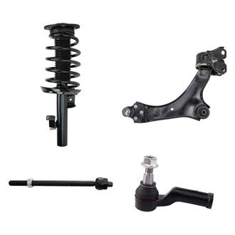 TRQ® - Front Driver Side Complete Strut Assembly with Control Arm and Tie Rod End Kit