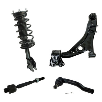 TRQ® - Front Driver Side Complete Strut Assembly with Control Arm and Tie Rod End Kit