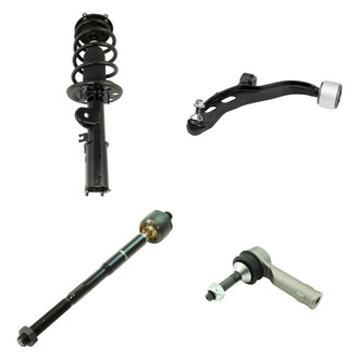 TRQ® - Front Driver Side Complete Strut Assembly with Control Arm and Tie Rod End Kit