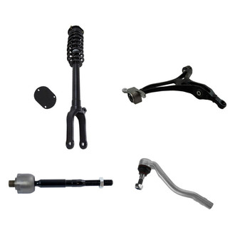 TRQ® - Front Driver Side Shock Absorber with Control Arm and Tie Rod End Kit