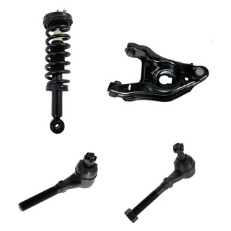 TRQ® - Front Driver Side Complete Strut Assembly with Control Arm and Tie Rod End Kit