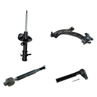 TRQ® - Front Driver Side Shock Absorber with Control Arm and Tie Rod End Kit