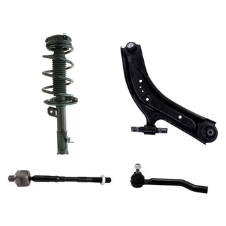 TRQ® - Front Driver Side Complete Strut Assembly with Control Arm and Tie Rod End Kit