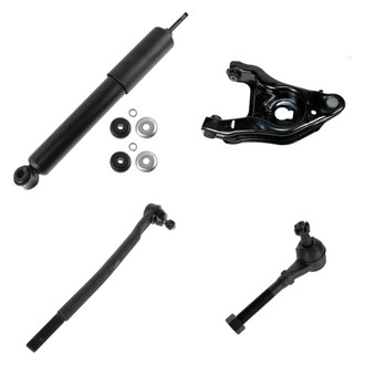 TRQ® - Front Driver Side Shock Absorber with Control Arm and Tie Rod End Kit