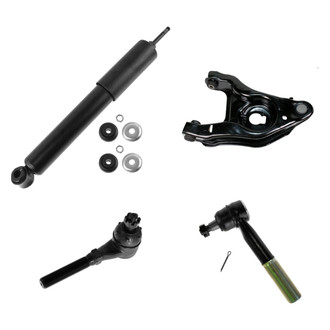 TRQ® - Front Driver Side Shock Absorber with Control Arm and Tie Rod End Kit