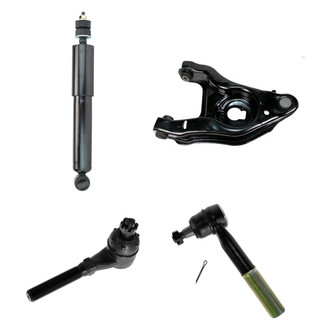 TRQ® - Front Driver Side Shock Absorber with Control Arm and Tie Rod End Kit