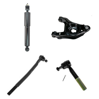 TRQ® - Front Driver Side Shock Absorber with Control Arm and Tie Rod End Kit