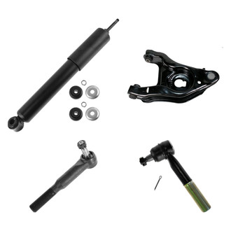 TRQ® - Front Driver Side Shock Absorber with Control Arm and Tie Rod End Kit
