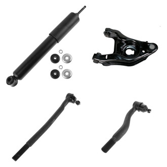 TRQ® - Front Driver Side Shock Absorber with Control Arm and Tie Rod End Kit