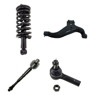 TRQ® - Front Driver Side Complete Strut Assembly with Control Arm and Tie Rod End Kit