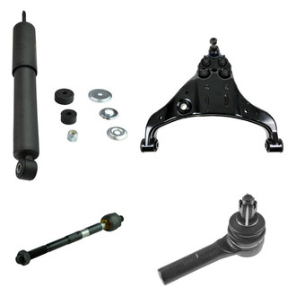 TRQ® - Front Driver Side Shock Absorber with Control Arm and Tie Rod End Kit