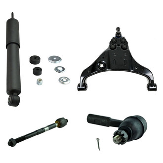 TRQ® - Front Driver Side Shock Absorber with Control Arm and Tie Rod End Kit