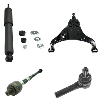 TRQ® - Front Driver Side Shock Absorber with Control Arm and Tie Rod End Kit