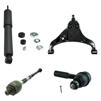 TRQ® - Front Driver Side Shock Absorber with Control Arm and Tie Rod End Kit