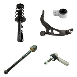 TRQ® - Front Driver Side Complete Strut Assembly with Control Arm and Tie Rod End Kit