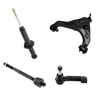 TRQ® - Front Driver Side Shock Absorber with Control Arm and Tie Rod End Kit