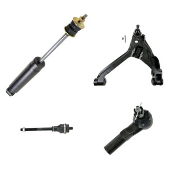 TRQ® - Front Driver Side Shock Absorber with Control Arm and Tie Rod End Kit