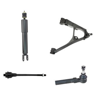 TRQ® - Front Passenger Side Shock Absorber with Control Arm and Tie Rod End Kit