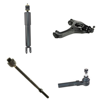 TRQ® - Front Passenger Side Shock Absorber with Control Arm and Tie Rod End Kit