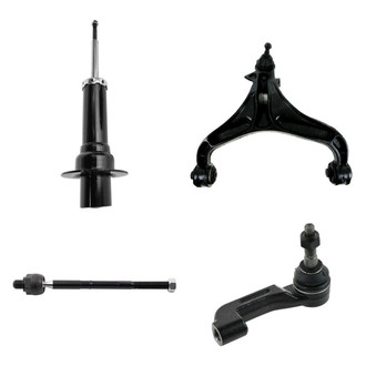 TRQ® - Front Passenger Side Shock Absorber with Control Arm and Tie Rod End Kit