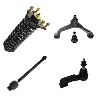 TRQ® - Front Passenger Side Complete Strut Assembly with Control Arm and Tie Rod End Kit