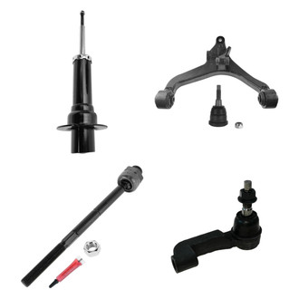 TRQ® - Front Passenger Side Shock Absorber with Control Arm and Tie Rod End Kit