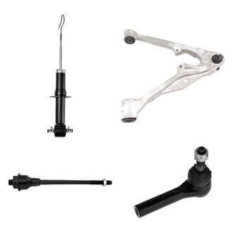 TRQ® - Front Passenger Side Shock Absorber with Control Arm and Tie Rod End Kit