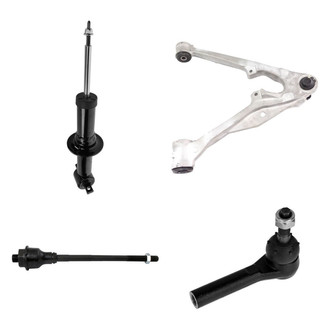 TRQ® - Front Passenger Side Shock Absorber with Control Arm and Tie Rod End Kit