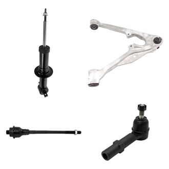 TRQ® - Front Passenger Side Shock Absorber with Control Arm and Tie Rod End Kit