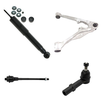 TRQ® - Front Passenger Side Shock Absorber with Control Arm and Tie Rod End Kit