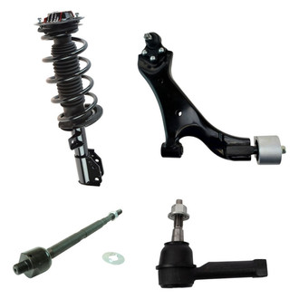 TRQ® - Front Passenger Side Complete Strut Assembly with Control Arm and Tie Rod End Kit