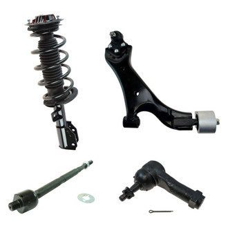 TRQ® - Front Passenger Side Complete Strut Assembly with Control Arm and Tie Rod End Kit