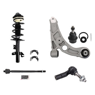 TRQ® - Front Passenger Side Complete Strut Assembly with Control Arm and Tie Rod End Kit