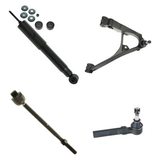 TRQ® - Front Passenger Side Shock Absorber with Control Arm and Tie Rod End Kit