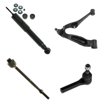 TRQ® - Front Passenger Side Shock Absorber with Control Arm and Tie Rod End Kit