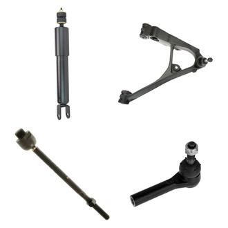 TRQ® - Front Passenger Side Shock Absorber with Control Arm and Tie Rod End Kit