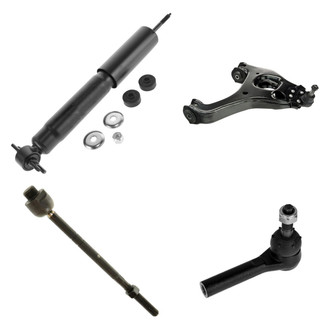 TRQ® - Front Passenger Side Shock Absorber with Control Arm and Tie Rod End Kit