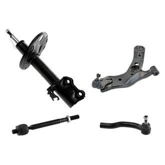 TRQ® - Front Passenger Side Shock Absorber with Control Arm and Tie Rod End Kit
