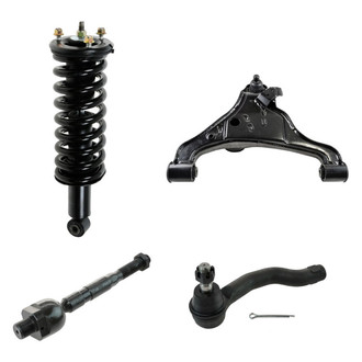 TRQ® - Front Passenger Side Complete Strut Assembly with Control Arm and Tie Rod End Kit