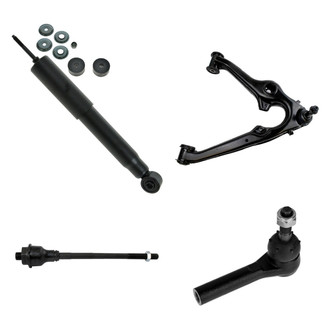 TRQ® - Front Passenger Side Shock Absorber with Control Arm and Tie Rod End Kit